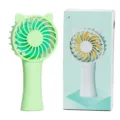 Mini ventilatore portatile con simpatiche orecchie di gatto, ventola di raffreddamento USB tascabile. - Verde