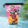 Borsa secchio impermeabile in PVC con stampa cartoon, zaino da spiaggia per viaggi outdoor. - Tracolla larga da 3,5 litri / Stile d'atmosfera immersiva