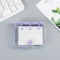 Mini διαφανές τετράδιο με κρίκους PVC, μωβ ντοσιέ, φορητό χαριτωμένο ημερολόγιο. - Γαλάζιο