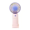 Mini ventilatore a mano portatile, ventilatore da tavolo rosa e viola USB, simpatico gadget. - bianco-blu