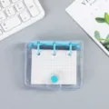 Mini Διαφανές Τετράδιο με Κρίκους PVC σε Χρώματα Καραμέλας και Σημειωματάριο - Σκούρο μπλε