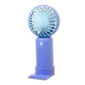Mini ventilatore a mano USB portatile con base da tavolo, design blu e viola per uso quotidiano. - Blu Viola