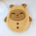 Copertura per borsa dell'acqua calda in peluche carina con corna di animale giallo inverno - Pecorella