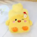 Borsa dell'acqua calda in peluche con pulcino giallo, morbido scaldamani per l'inverno. - Paperetta gialla (PVC ispessito)