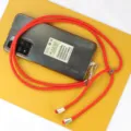 Redmi compatible adjustable red cross-body phone lanyard strap with metal buckles for daily use - Transparent Insert / Red