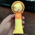 Mini ventilatore portatile ricaricabile USB simpatico ventilatore da scrivania colorato - Giallo