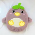Morbida copertura borsa acqua calda anatra grigia con foglia verde scaldamani cartoon - Anatra carina