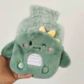 Bella custodia per borsa dell'acqua calda in peluche dinosauro, scaldamani morbido. - Bambina (PVC ispessito)