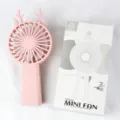 Rosa Handventilator mit niedlichem Hirschgeweih, tragbarer Mini-Lüfter mit 7 Blättern und Akku. - Ventilator + Seifenblasen Zubehör / Rosa