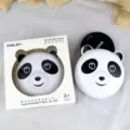 Scaldamani panda ricaricabile USB specchio per trucco luce notturna regalo tre in uno. - 9x9cm / Red Panda