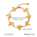 Stainless steel gold butterfly bracelet for women, fashion titanium steel jewelry charm. - 18K Gold Butterfly Pendant Style (XZ-B20233)