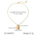 Collana con ciondolo a cuore in acciaio inox, elegante catena dorata con dimensioni. - Collana a Cuore Minimalista (XZ-N40073)