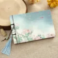 Vintage Chinese style notebook journal with floral cover and blue tassel decoration SKU - 64K / Flower Lake