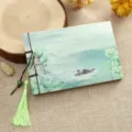 Chinese style vintage kraft paper notebook diary with tassel retro portable journal book - 64K / Fishing Boat