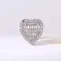 Hip hop rhinestone heart grillz single tooth bling sparkling dental jewelry for men fashion accessory - Silver