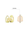 Gold hip hop grillz with hollow heart star design and zirconia stones for daily streetwear. - Set With Packaging / Gold