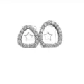 Hip hop grillz for teeth featuring paved sparkling stones and star cutout design fashion trend. - Double Hollow Arc Full Rhinestone / Silver