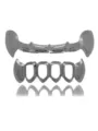 Hip Hop Silver Grillz Vampire Fangs Set Hollow Teeth Jewelry Variant Style Model Design - Gun Black Set