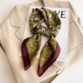 Chic satin paisley small square scarf for women, elegant neckerchief and bag accessory. - 70x70cm / F798-3