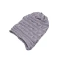Grey knit beanie slouchy hat for autumn winter outdoor sports daily casual warm wear main - One Size / Light Gray