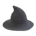 Cappello da strega lavorato grigio scuro a tesa larga, protezione solare elegante e traspirante. - M（56-58cm） / Grigio scuro