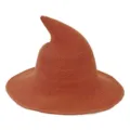 Elegante cappello da strega a punta in maglia terracotta con tesa larga, parasole estivo. - M（56-58cm） / arancio-rosso