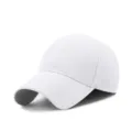 Plain white baseball cap for outdoor sun protection and casual daily wear solid color hat - One Size / White