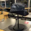 Black outdoor retro bucket hat hiking fishing sun protection cowboy hat with adjustable chin strap - Mesh Quick-Dry - Black