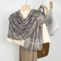 Vintage paisley print shawl scarf elegant women sunscreen neck scarf versatile air conditioning - 180*80cm / Poison Bird Grey