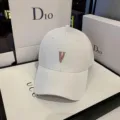 Casual white baseball cap with pink embroidered letter V, stylish streetwear sun hat. - Adjustable / White