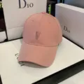 Pink baseball cap for women, casual korean style sun hat with embroidery letter for daily wear. - Adjustable / Pink