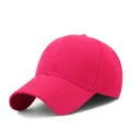 Knallige pinke Acryl Baseballcap einfarbig gebogene Krempe Sonnenschutz Outdoor Sport Hut. - Einheitsgröße / Fuchsia