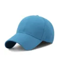 Hellblaue einfarbige Baseballkappe für Sonnenschutz im Freien, verstellbarer Sonnenhut. - Einheitsgröße / Pfauenblau