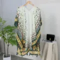 Women summer beach cover up boho style lightweight shawl cardigan with geometric pattern fringe - Black and Red (02)
