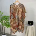 Women boho paisley print beach kimono cardigan lightweight sun protection shawl cover up - 06