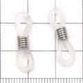 Connecteurs de lunettes en silicone transparent avec anneaux métalliques, boucles antidérapantes bijoux. - 21x7mm (0.4g) / Or K Blanc