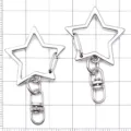 Zilverkleurige ster vorm sleutelhanger sluiting metalen haak DIY sieraden accessoires detail - Pentagram Sleutelhanger met Cijfer-8 Sluiting / 1 Stuk (44x26mm) / Zilver