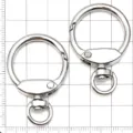 Ronde metalen veersleutelhanger draaibare sluiting DIY sieraden accessoire hardware component - Grote Ronde Sleutelhanger met Hondenclip / 1 Stuk (43x29mm) / Zilver