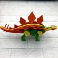 Colorful 3D dinosaur puzzle toy, DIY stereoscopic Stegosaurus model for kids and children. - Red Dinosaur