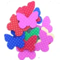 Colorful EVA foam butterfly stickers with polka dot patterns for DIY crafts and kindergarten decor. - Large Butterflies with White Dots