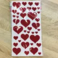 Feuille d'autocollants cœur paillettes rouges adhésifs décoratifs brillants pour bricolage. - Cœur Rouge
