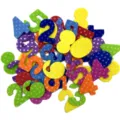 Colorful EVA foam digital shape stickers with white dots for DIY crafts and journaling. - White Dot Numbers