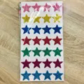 Adesivi colorati con stelle glitterate per bambini fai da te, foglio di adesivi brillanti. - Stelle a cinque punte colorate 02