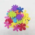 Colorful EVA foam stickers with white polka dots, ideal for DIY crafts and journaling. - Polka Dot Large Flowers