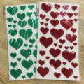 Glitter Heart Stickers DIY Craft Decal Red and Green Sparkly Hearts for Kids Party Decor - Glitter Heart Stickers Mixed Colors