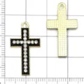 Strass kruis hanger sieraden accessoire legering DIY ketting armband goudkleurig - KC Goud Zwarte Olie Drip Diamanten Kruis