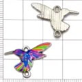 Colgante colibrí esmaltado colorido de aleación abalorio para accesorios de joyería DIY. - Blanco K Colorido Goteo Aceite Pequeño Colibrí (27592)