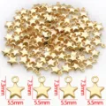 Colgantes de dijes de estrella pentagrama chapados en oro para hacer joyeria DIY 7.3mm - Pequeño Colgante de Pentagrama(T426) / 1 Pieza (5.5x7.3mm) / Oro de 18k