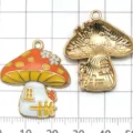 Süße Emaille Pilz Legierung Anhänger Charms für DIY Armband Halskette Schmuck Zubehör - Orangerotes Pilzhaus