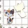 Charm chat calicot émaillé mignon pendentif en alliage pour fabrication de bijoux. - Chat Mécanique Cartoon Coloré (19138) / 1 Pièce/Paquet (26x17mm) / Coloré